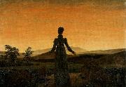 Caspar David Friedrich Woman before the Rising Sun Sweden oil painting artist